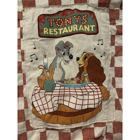 Disney Lady & The Tramp Tony's Restaurant‎ Denim Checkered Jacket Womens S - Picture 14 of 16